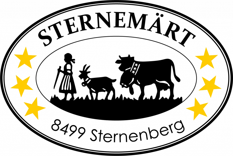 Magd mit Ziege, Kuh und Schriftzug