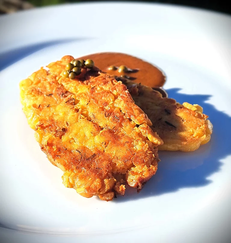 Tempeh vegi Schnitzel mit Pfeffersauce
