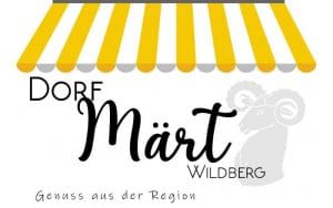 Logo bestehend aus Marktdach, Schriftzug und Widder